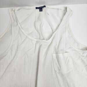 American Eagle Outfitters Ivory See-Thru Back Scope Neck Tank Top Women's Size M